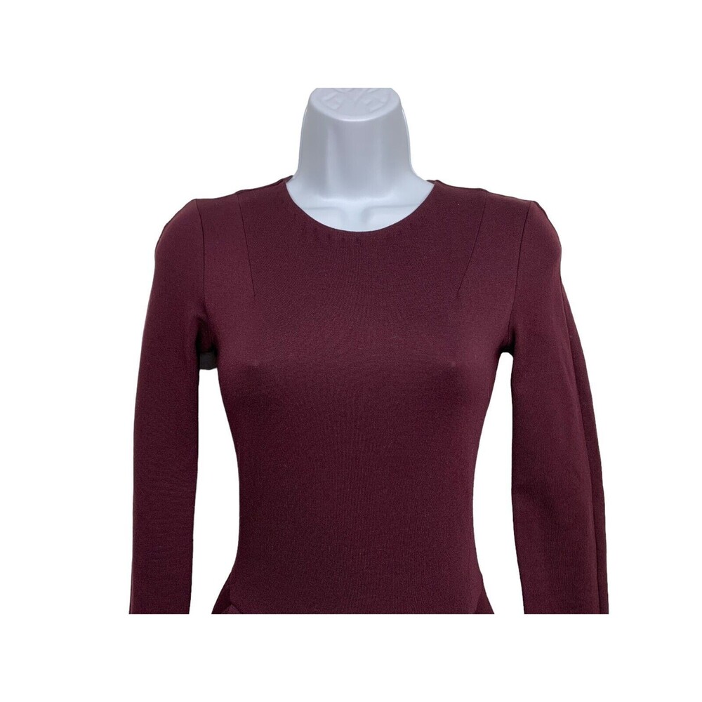 Wilfred Aritzia Women's size 00 Burgundy Fit & Flare Dress Japanese Fabric - Picture 5 of 11